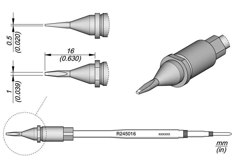 R245016 - Chisel Cartridge 1 x 0.5